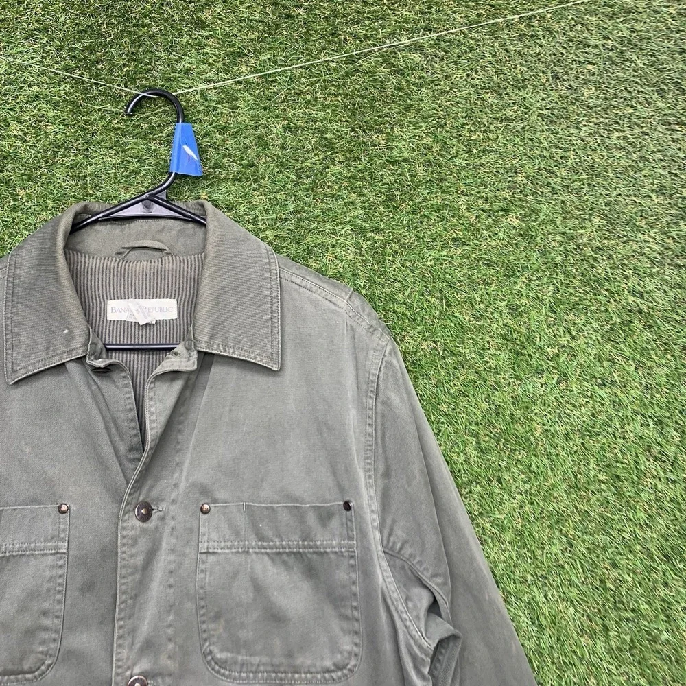 Vintage Banana Republic Jacket Mens XS Extra Small Green Chore Barn Utility Coat